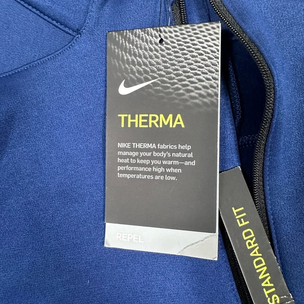 Nike Golf Pullover Mens Size XL Blue Therma Fit 1/4 Zip Long Sleeve NEW